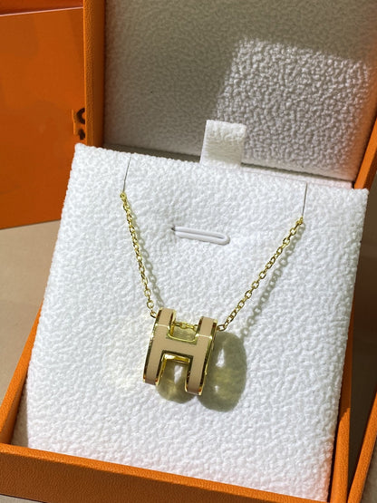 [Grace Jewelry]HM CLIC YELLOW ENAMEL GOLD NECKLACE