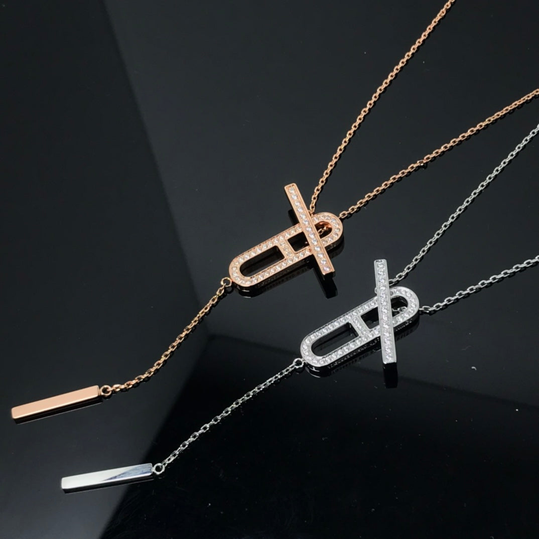 [Grace Jewelry]HM NECKLACE PLATINUM ROSE GOLD DIAMOND