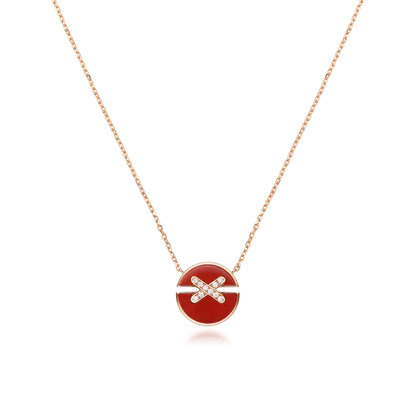 [Grace Jewelry]JEUX DE ROSE GOLD DIAMOND NECKLACE