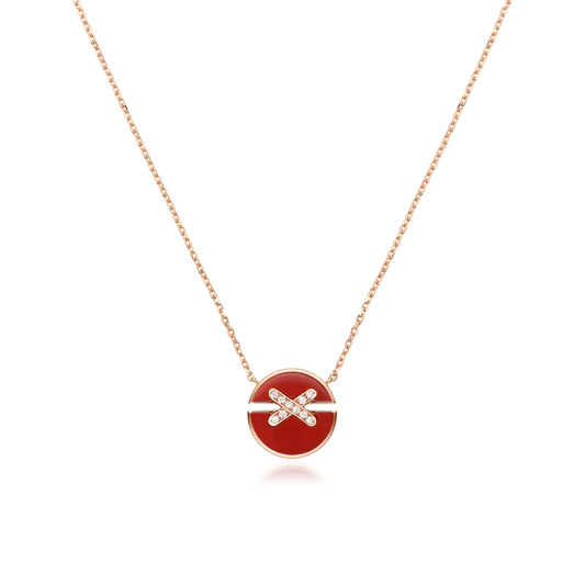 [Grace Jewelry]JEUX DE ROSE GOLD DIAMOND NECKLACE