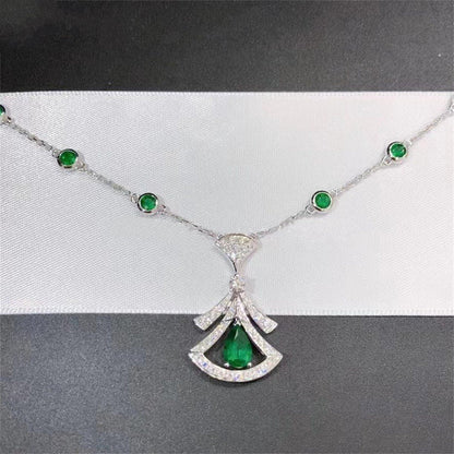 [Grace Jewelry]DREAM NECKLACE MALACHITE DIAMOND SILVER