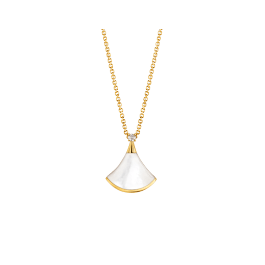 [Grace Jewelry]DREAM NECKLACE WHITE MOP GOLD 1 DIAMOND