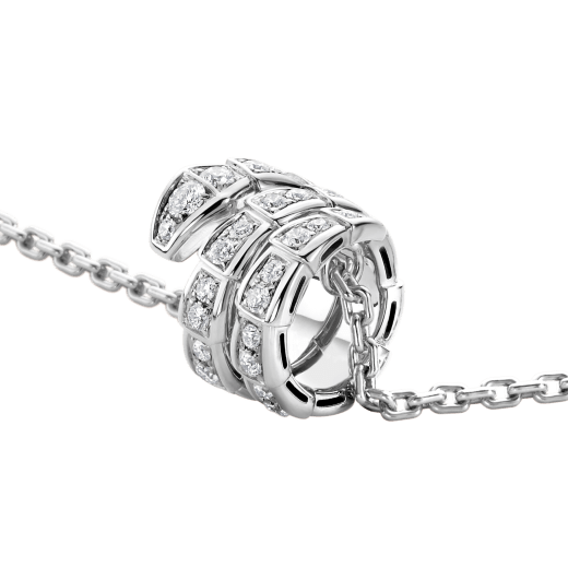 [Grace Jewelry]SERPENTI SILVER NECKLACE DOUBLE RING DIAMOND