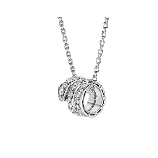 [Grace Jewelry]SERPENTI SILVER NECKLACE DOUBLE RING DIAMOND