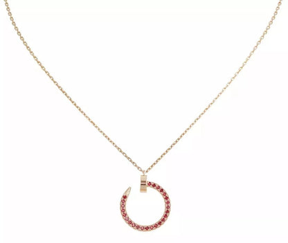 [Grace Jewelry]JUSTE NECKLACE PINK GOLD RED DIAMONDS