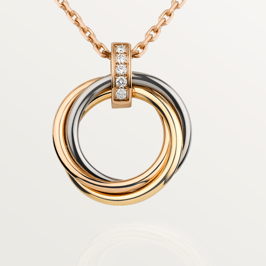 [Grace Jewelry]TRINITY NECKLACE GOLD  DIAMONDS