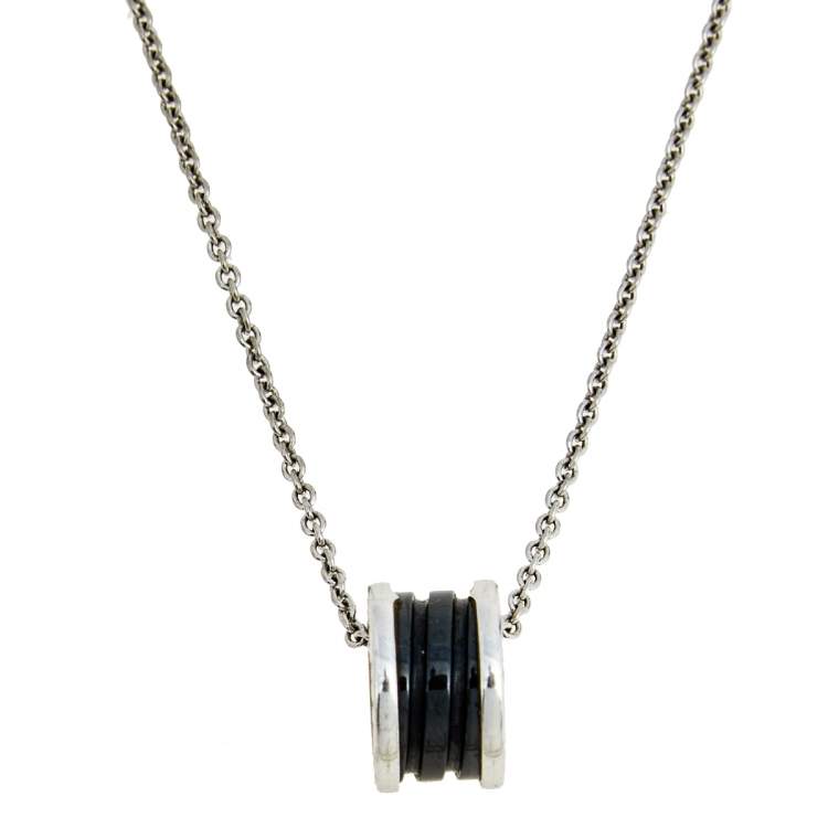 [Grace Jewelry]ZERO 1 BLACK CERAMIC SILVER NECKLACE