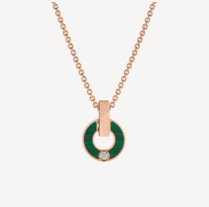 [Grace Jewelry]GARI NECKLACE PINK GOLD MALACHITE