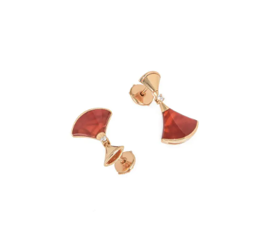 [Grace Jewelry]DREAM Carnelian PINK GOLD EARRINGS