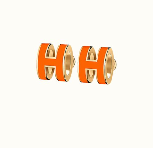 [Grace Jewelry]MINI POP H EARRINGS ORANGE