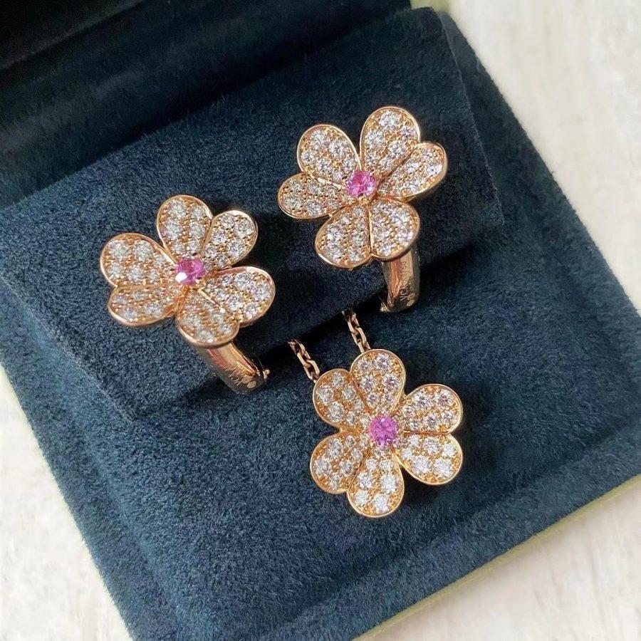 [Grace Jewelry]FRIVOLE ROSE GOLD FLOWER DIAMOND NECKLACE