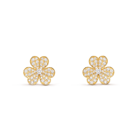 [Grace Jewelry]FRIVOLE GOLD FLOWER DIAMOND EARRINGS