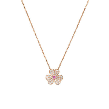 [Grace Jewelry]FRIVOLE ROSE GOLD FLOWER DIAMOND NECKLACE