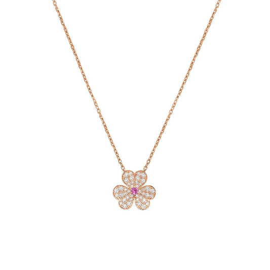 [Grace Jewelry]FRIVOLE ROSE GOLD FLOWER DIAMOND NECKLACE