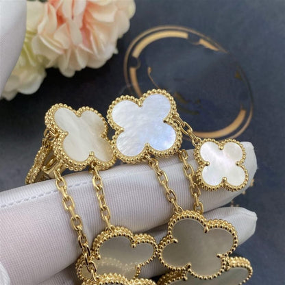 [Grace Jewelry]CLOVER EARRINGS WHITE MOP 4 MOTIFS GOLD