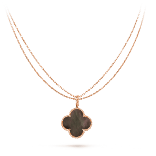 [Grace Jewelry]CLOVER 25MM GOLD DARK MOP BIG CLOVER NECKLACE