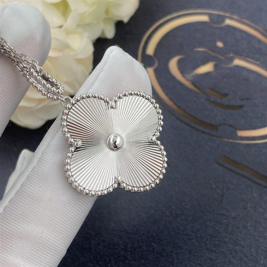 [Grace Jewelry]CLOVER 25MM SILVER BIG CLOVER NECKLACE