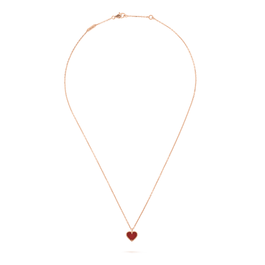 [Grace Jewelry]SWEET CLOVER CARNELIAN HEART NECKLACE